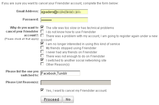 sayonara goodbye friendster